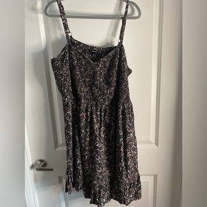 *EUC* Black Smocked Floral Dress - Size 4